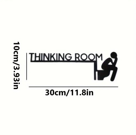 Angled view of modern toilet door sign silhouette