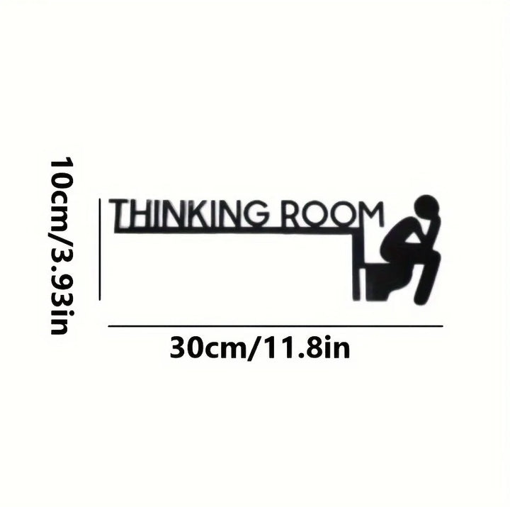 Angled view of modern toilet door sign silhouette