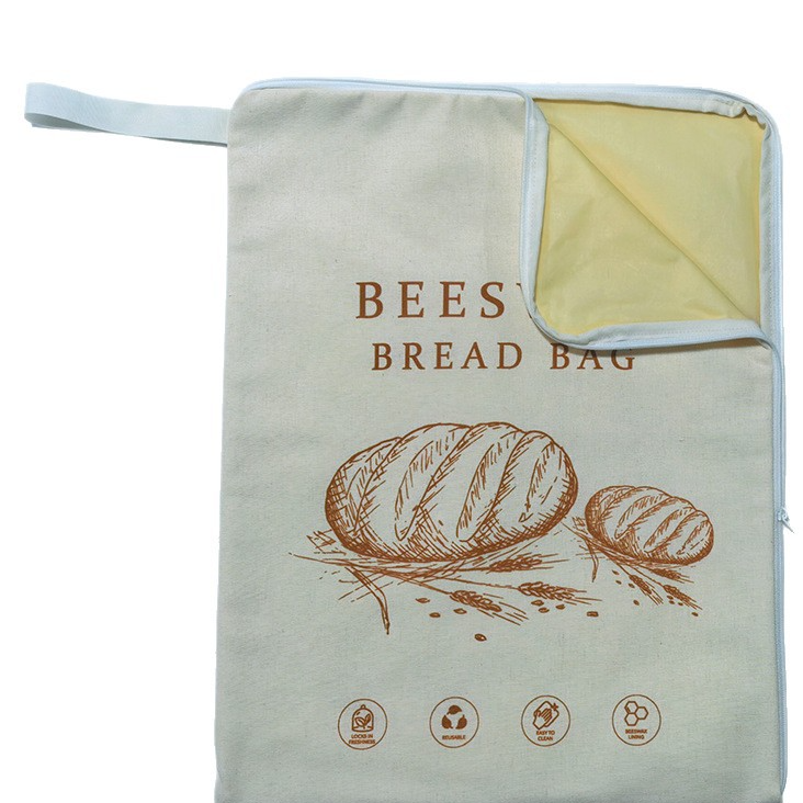 Reusable cotton beeswax bread storage bag, 33 x 43 cm, photo 2