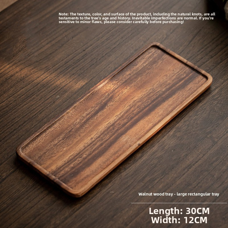 Walnut Wood Tea Tray with Pot Holder