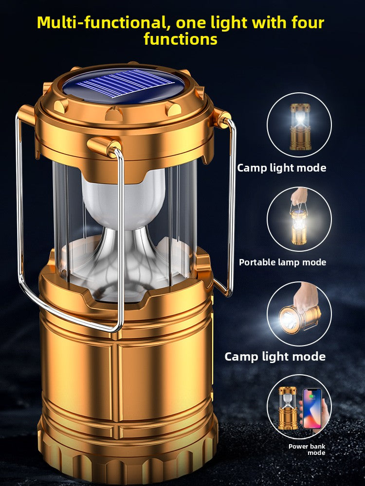 Solar Rechargeable Camping Lantern with Power Bank