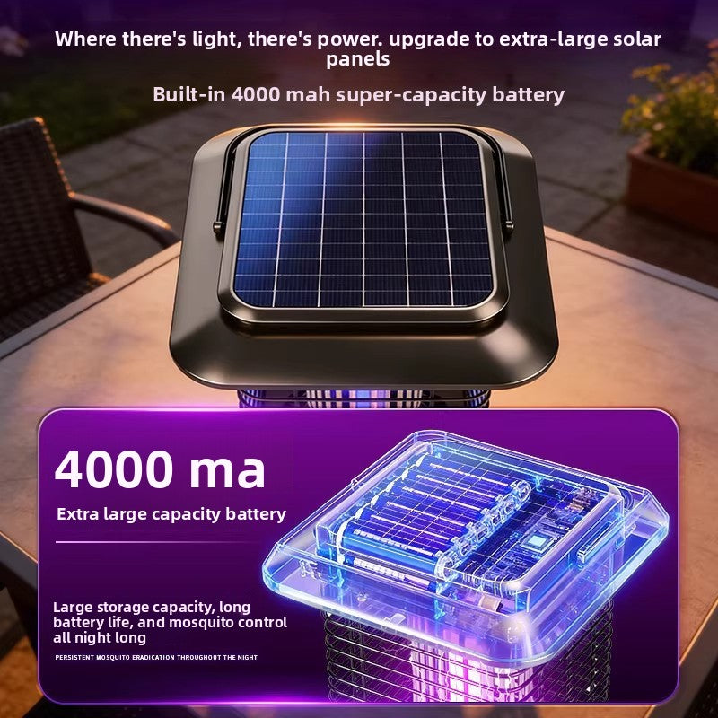 Solar-powered outdoor mosquito repellent lamp