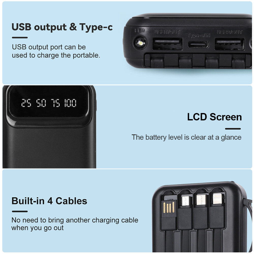 9000000mAh Power Bank Fast USB Charging External Pack