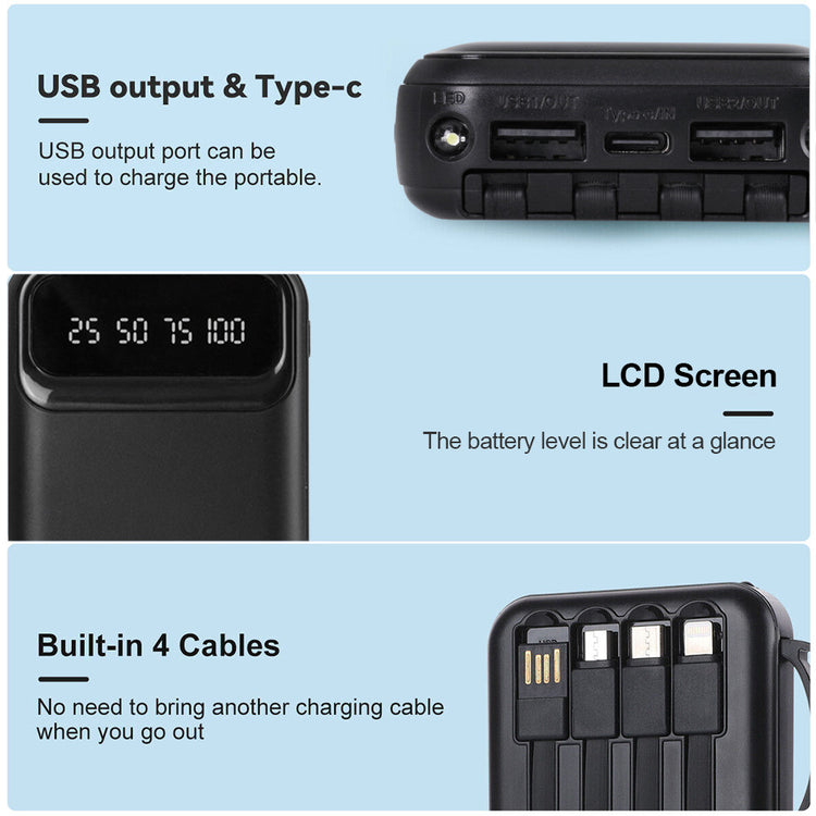 9000000mAh Power Bank Fast USB Charging External Pack