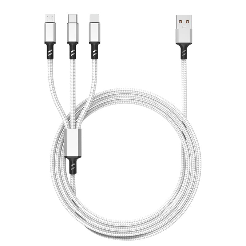 3 in 1 charging cable powering a phone and power bank