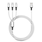 3 in 1 charging cable powering a phone and power bank