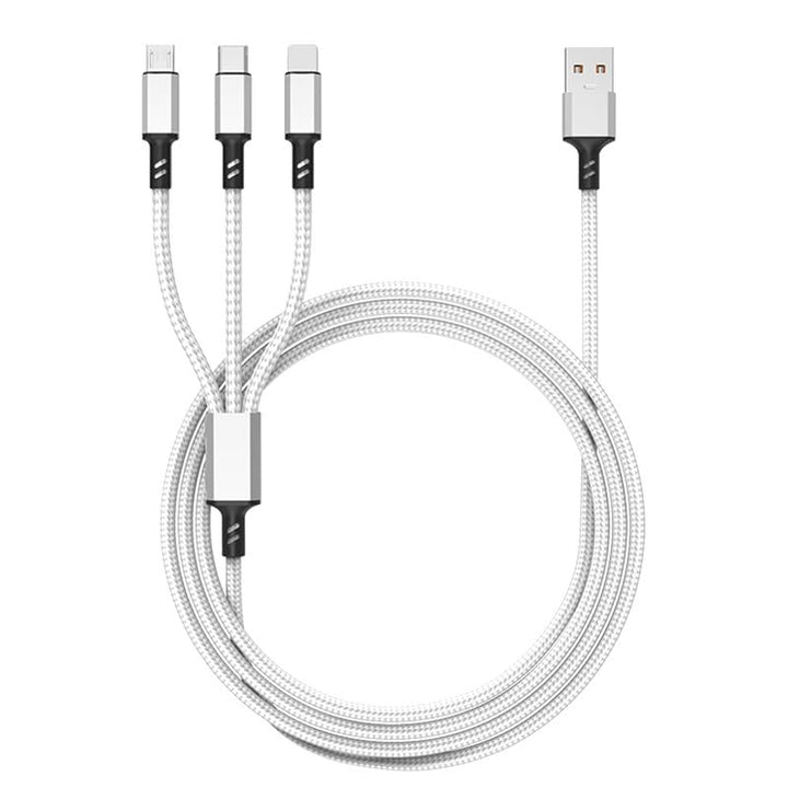 3 in 1 charging cable powering a phone and power bank