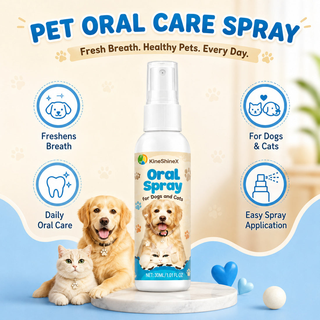 Pet Oral Cleaning Spray for Dogs and Cats Universal