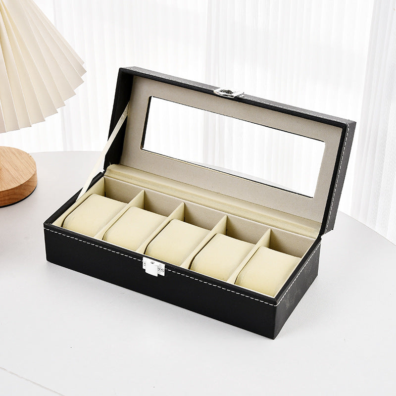 Leather Watch Display Storage Box with Transparent Window product image 7