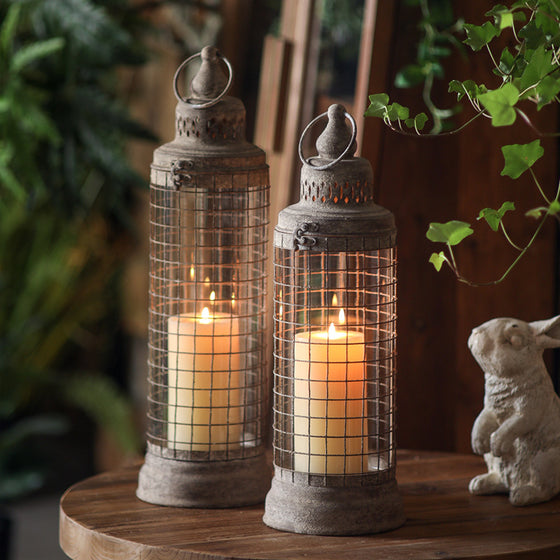 Retro Iron Candle Lantern Set for Garden and Desktop Decor product image 2
