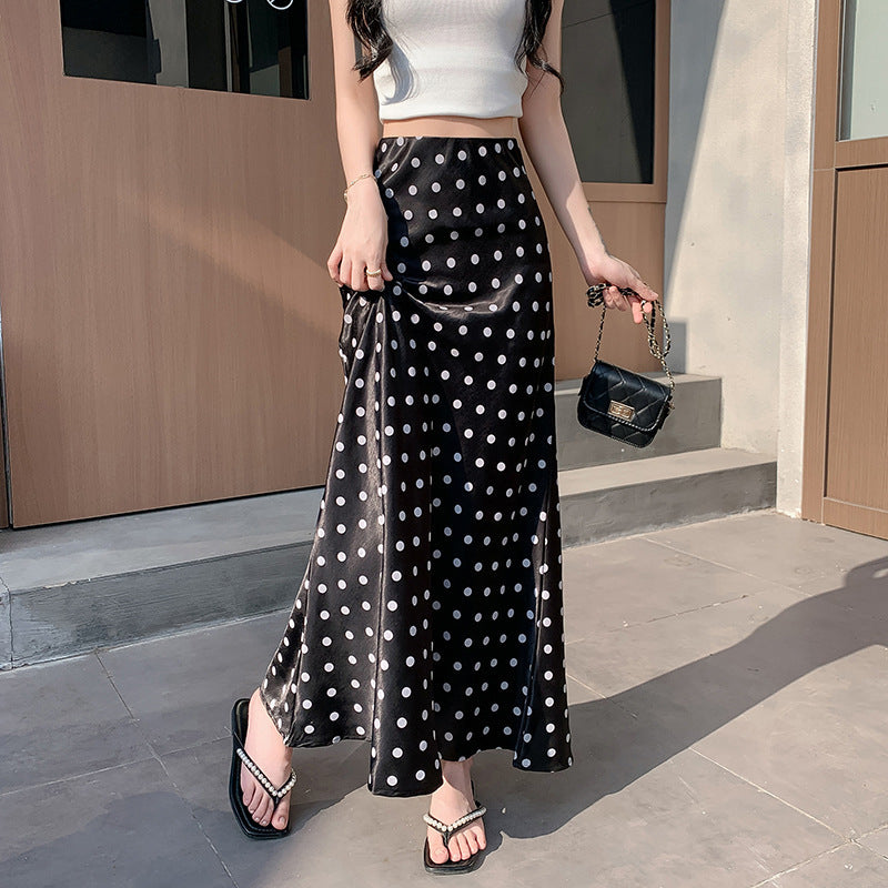 Women's New Elegant High Waist Dot Fishtail Dress