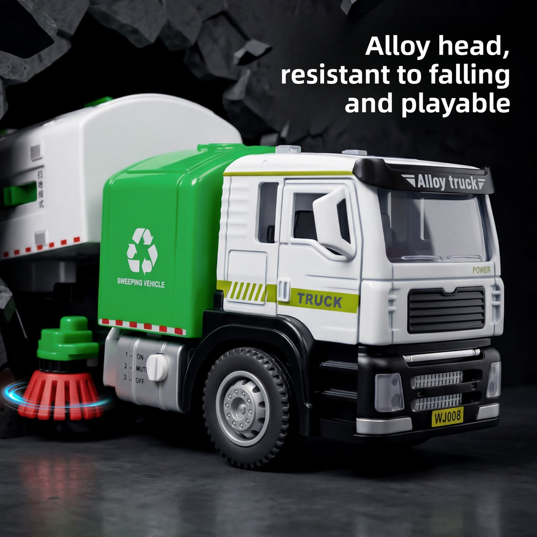 Alloy garbage truck toy, additional photo 2