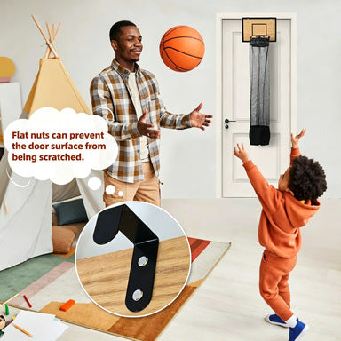 Wall-Mounted Wooden Basketball Hoop Laundry Basket product image 1