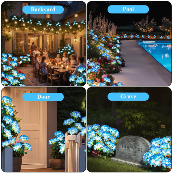 Solar Powered Hydrangea Garden Stake Lights Garden & Outdoor product image 3