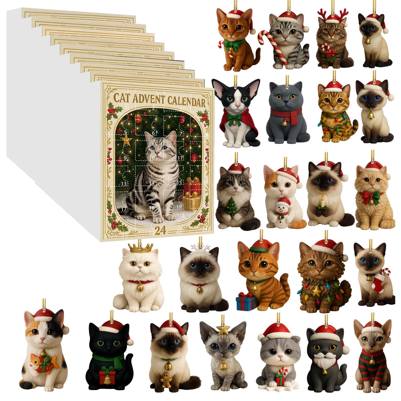 Cat Lovers Christmas Tree Decoration Acrylic Pendant