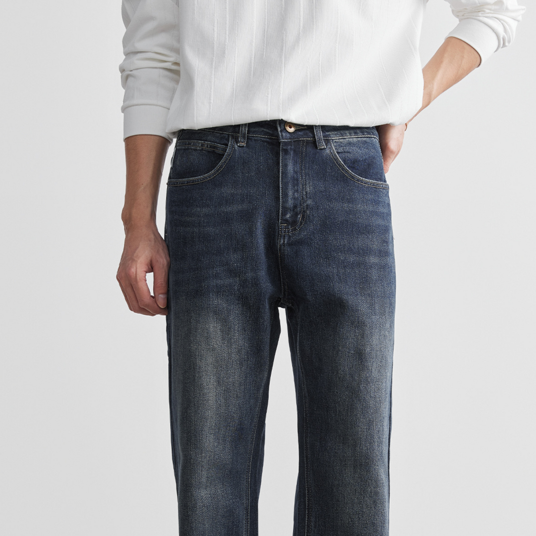 Straight-leg jeans for men
