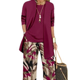 Womens 3D Print 3 Piece Outfit Tracksuit Set