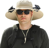 Solar Fan UV Hat, USB-C charging port