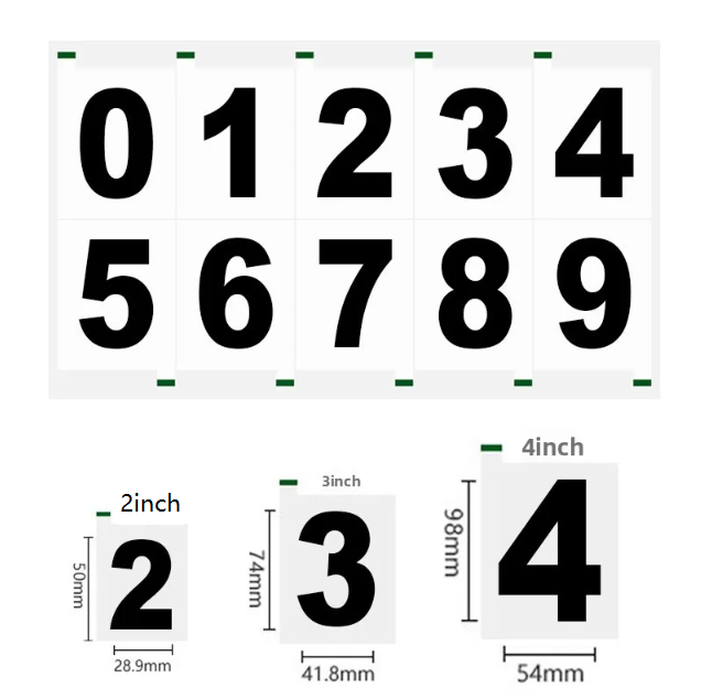 Reflective waterproof sunscreen house number stickers
