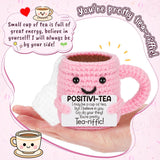 Handmade Crochet Positive Tea Cup Doll Ornament