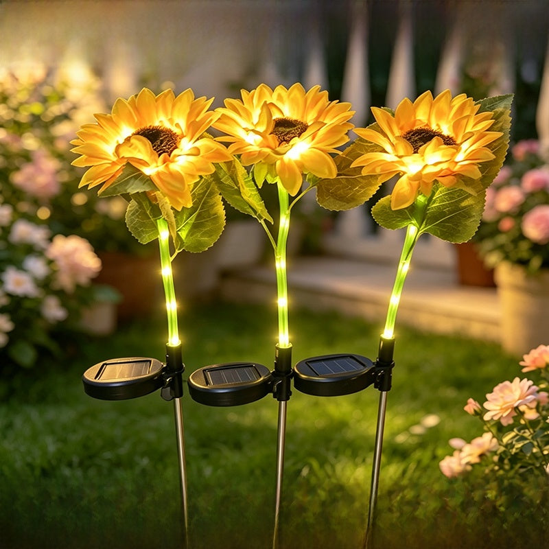 Solar Sunflower Garden Lights with Auto On/Off