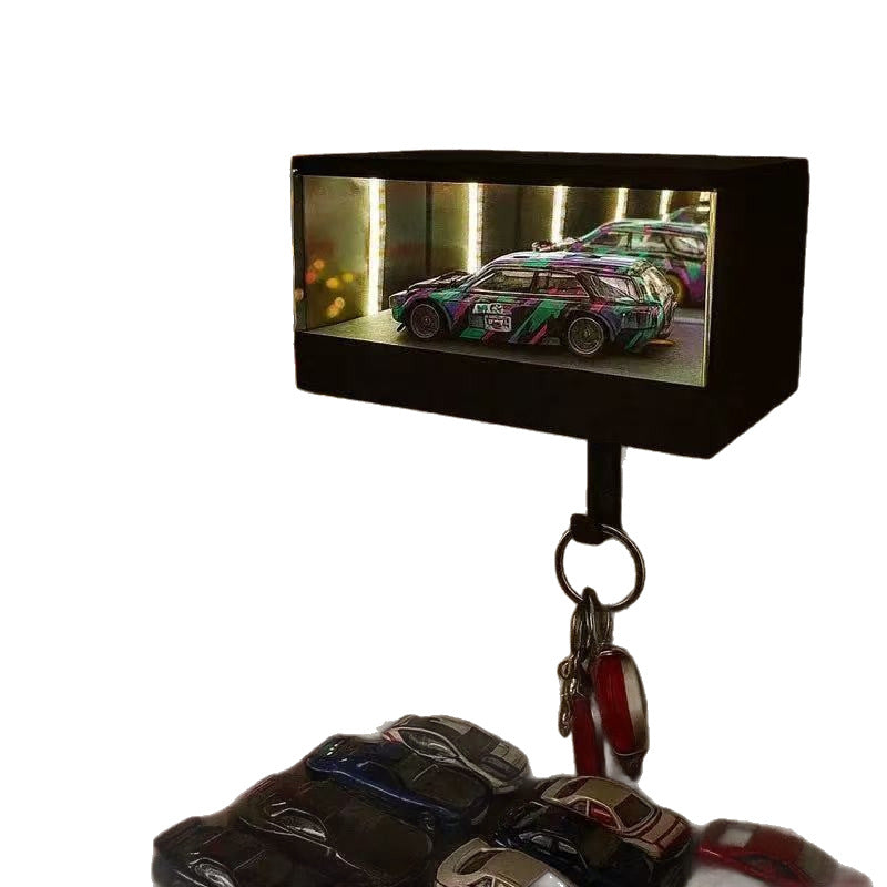 Infinitys Garage Keychain 3D Wall Mounted Mirror LED Light Display Box