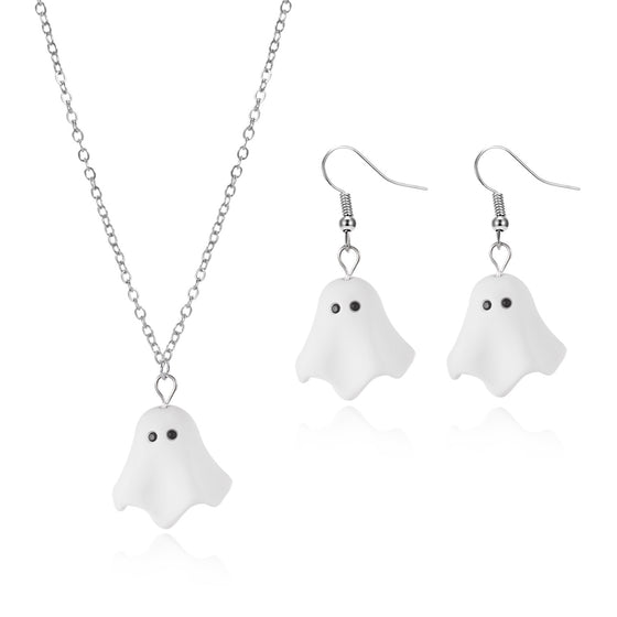 Halloween Ghost Necklace and Earring Set