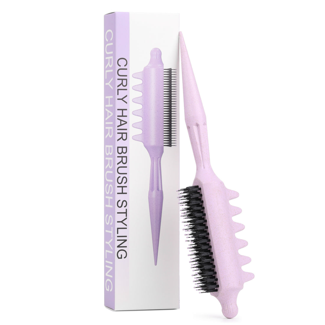 Bouncing Curling Comb with Pointed Tail ABS Hair Styling Brush for Volume and Curls