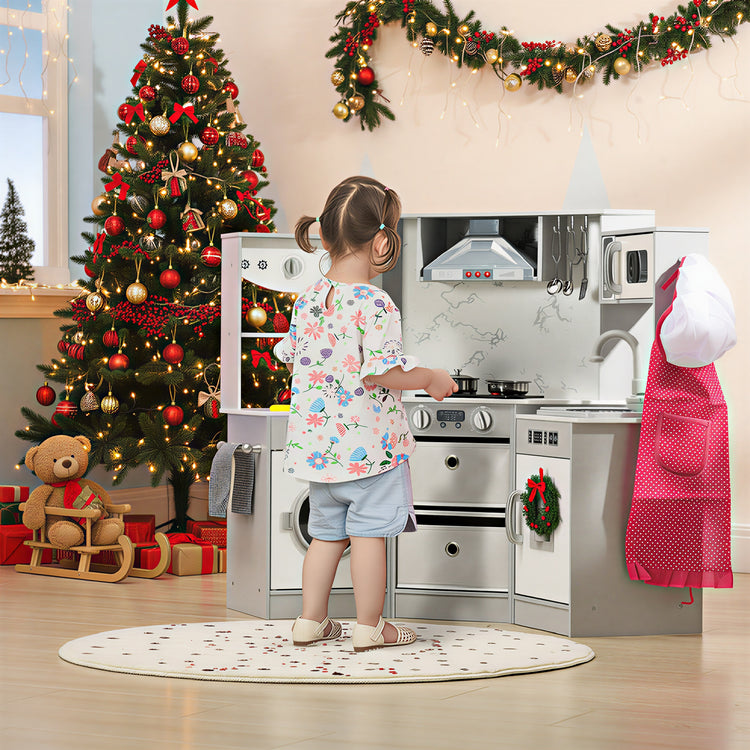 Interactive toy kitchen set with water lights sounds