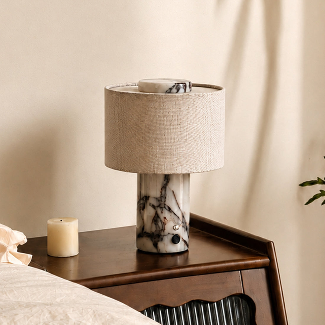 Marble table lamp for hotel bars, bedside tables, dining tables, and desks