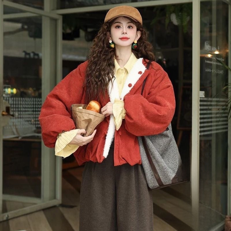 Reversible corduroy cotton jacket