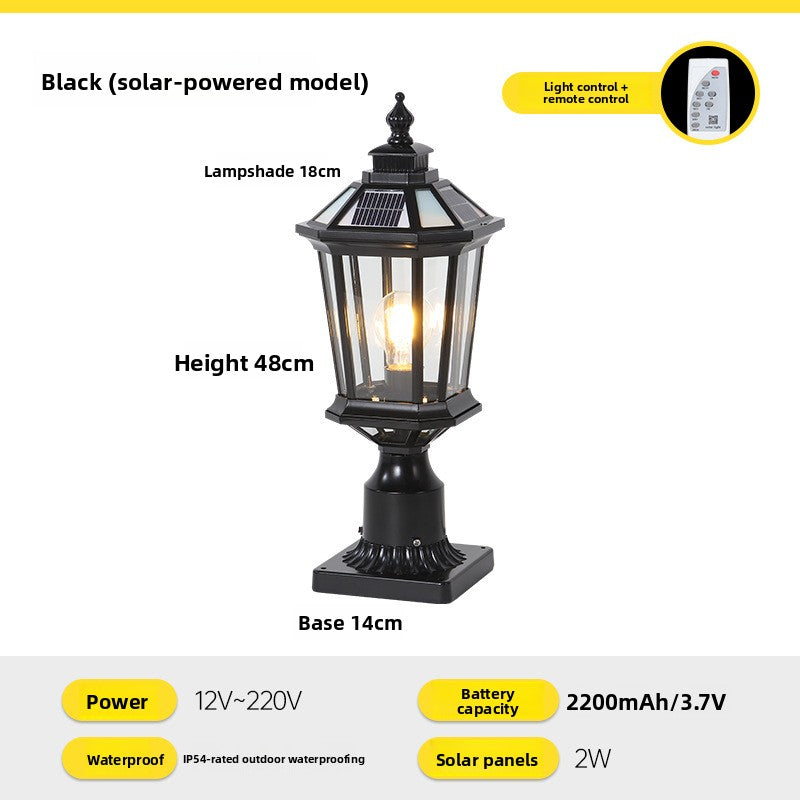 Solar-powered wall light