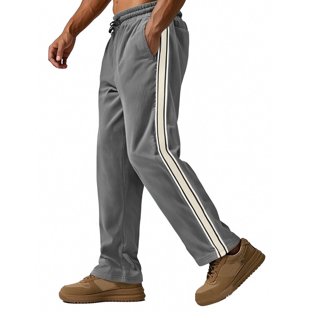 Men's loose fit patchwork corduroy pants, photo 3