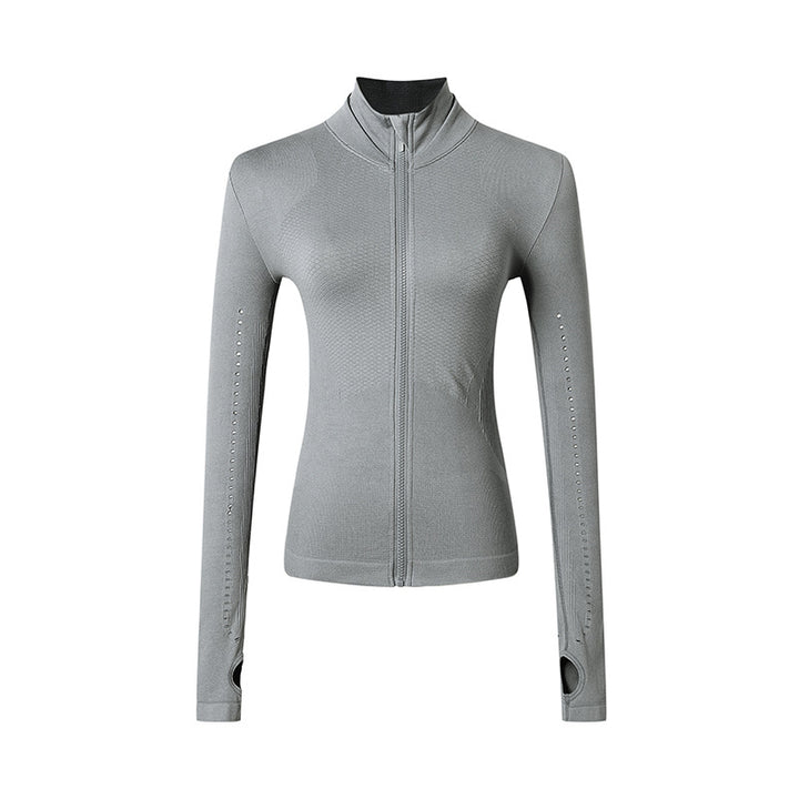 Zip sports jacket worn while running