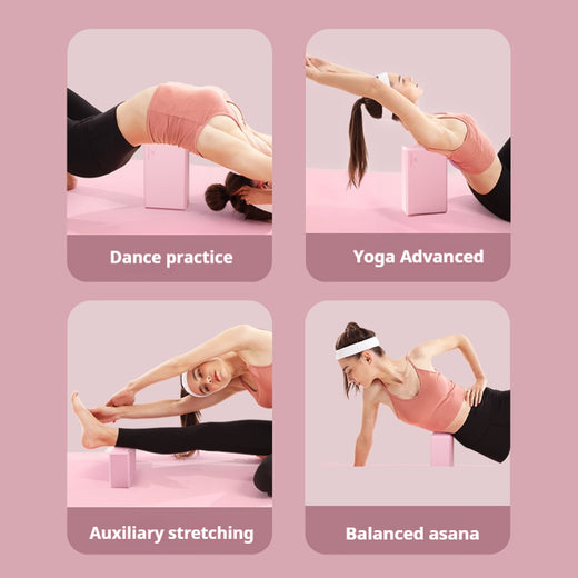 Yoga blocks supporting feet in an elevated stretch