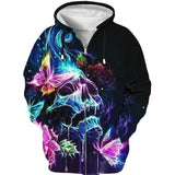 3D Digital Print Fleece Hooded Sweatshirt