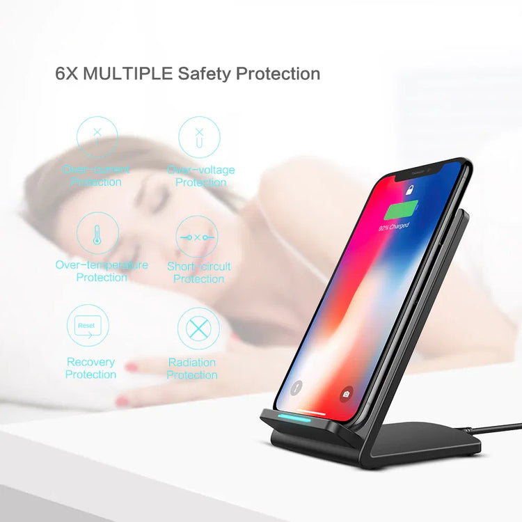 Qi wireless charger stand side angle