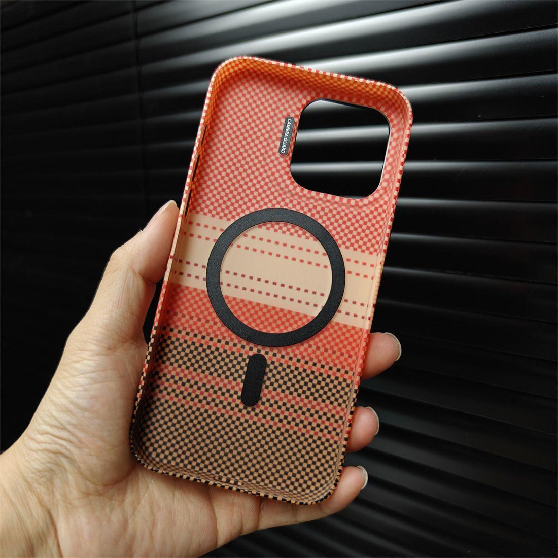 Kevlar Carbon Fiber Magnetic Case with Lens Holder for iPhone 13 14 15 16 Series Shockproof