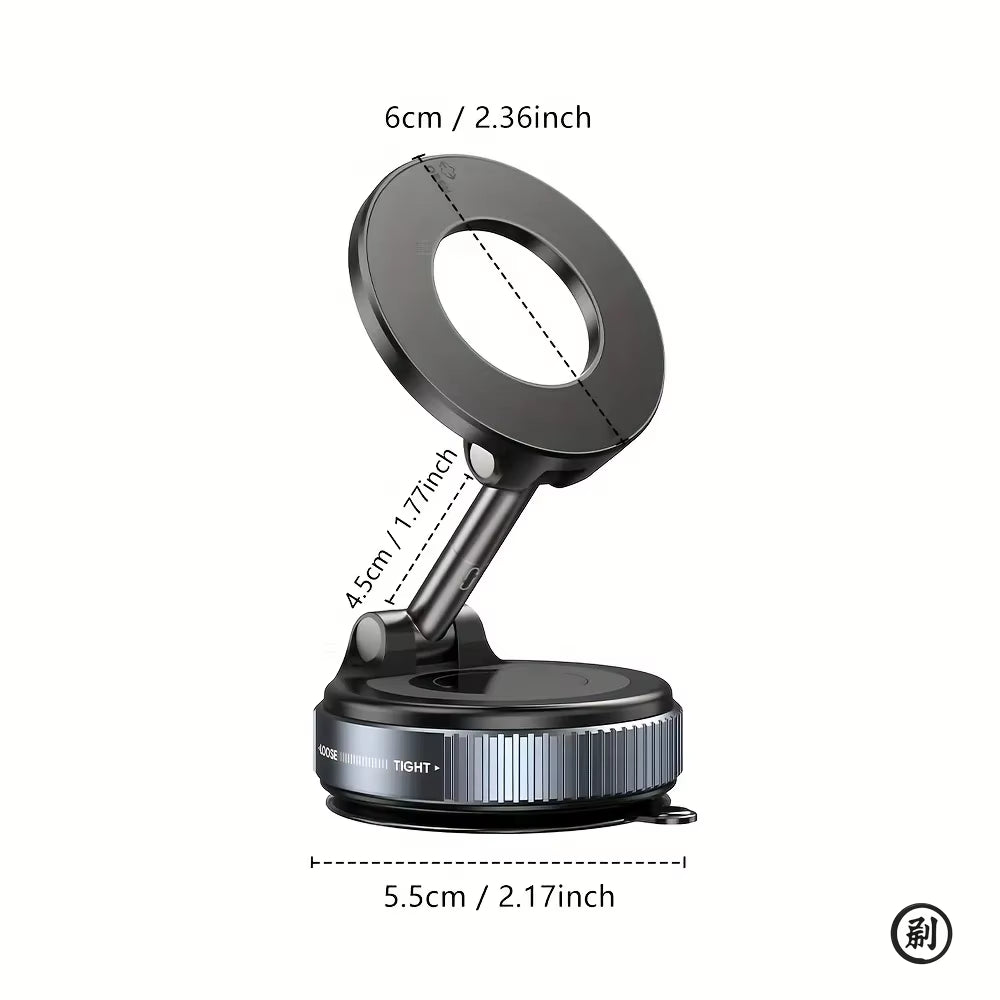 Strong Magnetic Car Phone Holder Foldable Design 360° Adjustable Vacuum Mount for Car/Desk/Bathroom/Universal Use