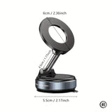 Strong Magnetic Car Phone Holder Foldable Design 360° Adjustable Vacuum Mount for Car/Desk/Bathroom/Universal Use