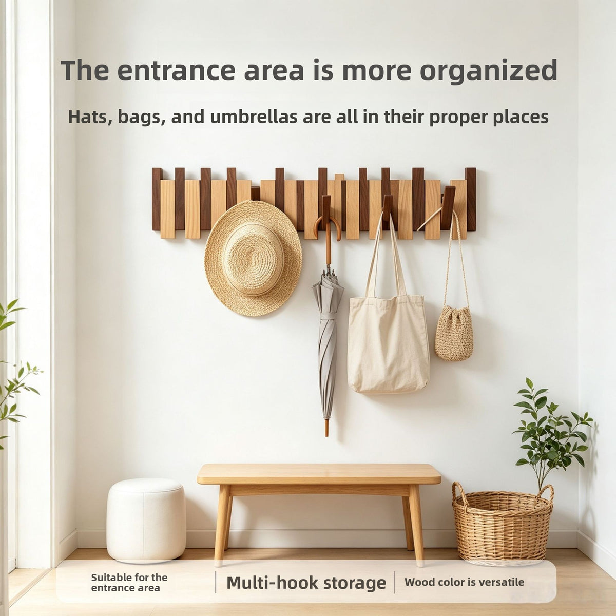 Piano Key Wall Mounted Coat Hooks