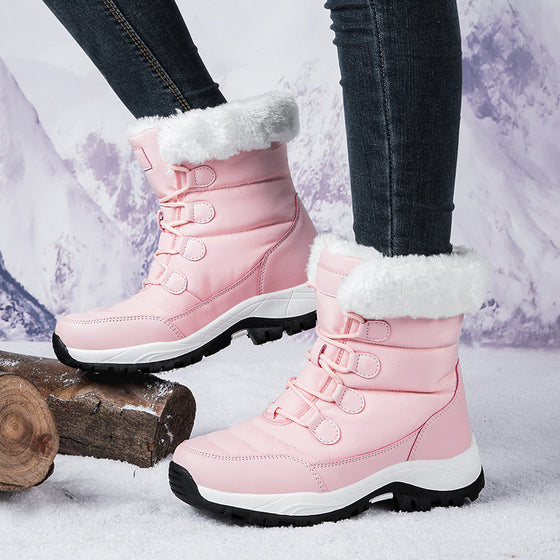 Womens Warm Fleece-Lined Winter Snow Boots