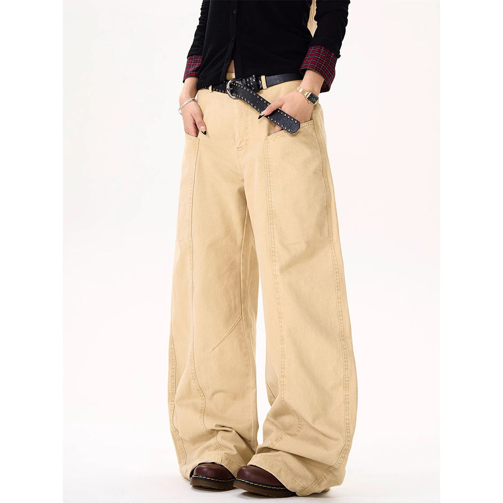 Deconstructed Wide-Leg Cotton Casual Pants Clothing & Accessories product image 4