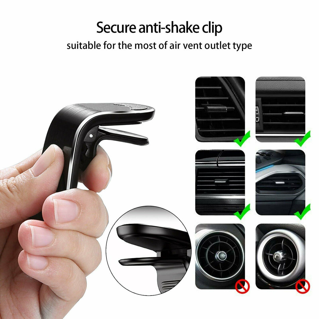 Magnetic car air vent phone holder 360 rotation demo