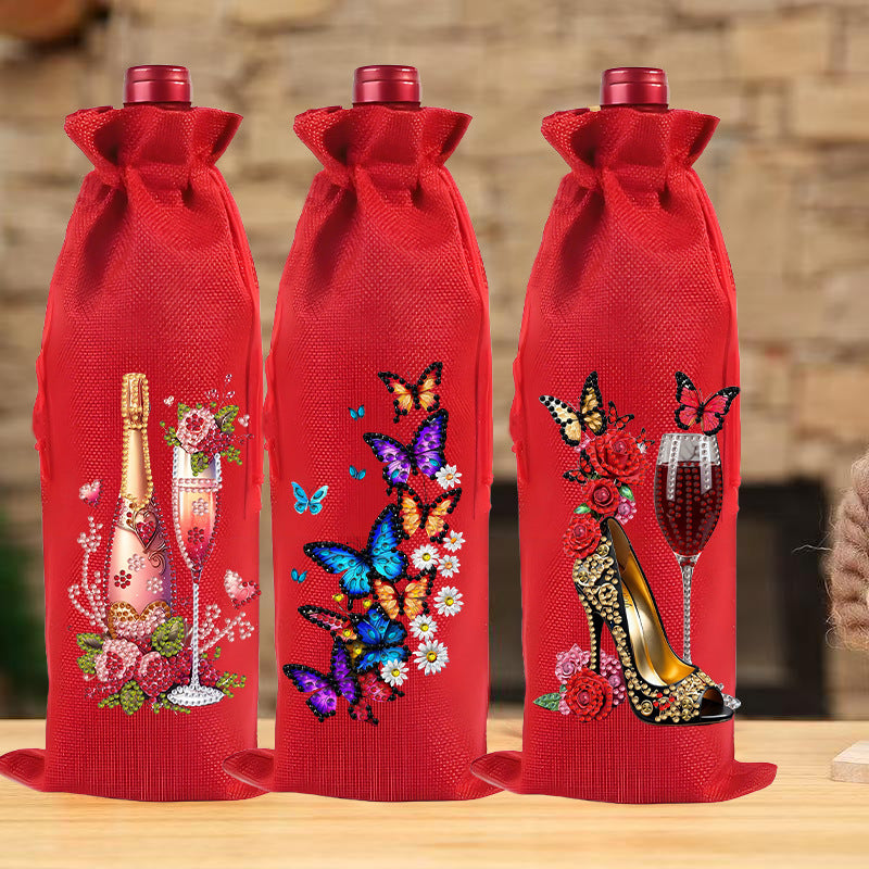 DIY Diamond Painting Wine Bag Handmade Craft Kit for Holiday Gifts and Home Decor