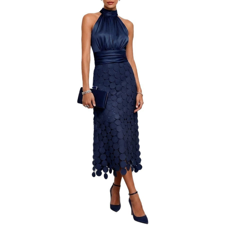 Women's sleeveless high-waisted patchwork midi dress, photo 5