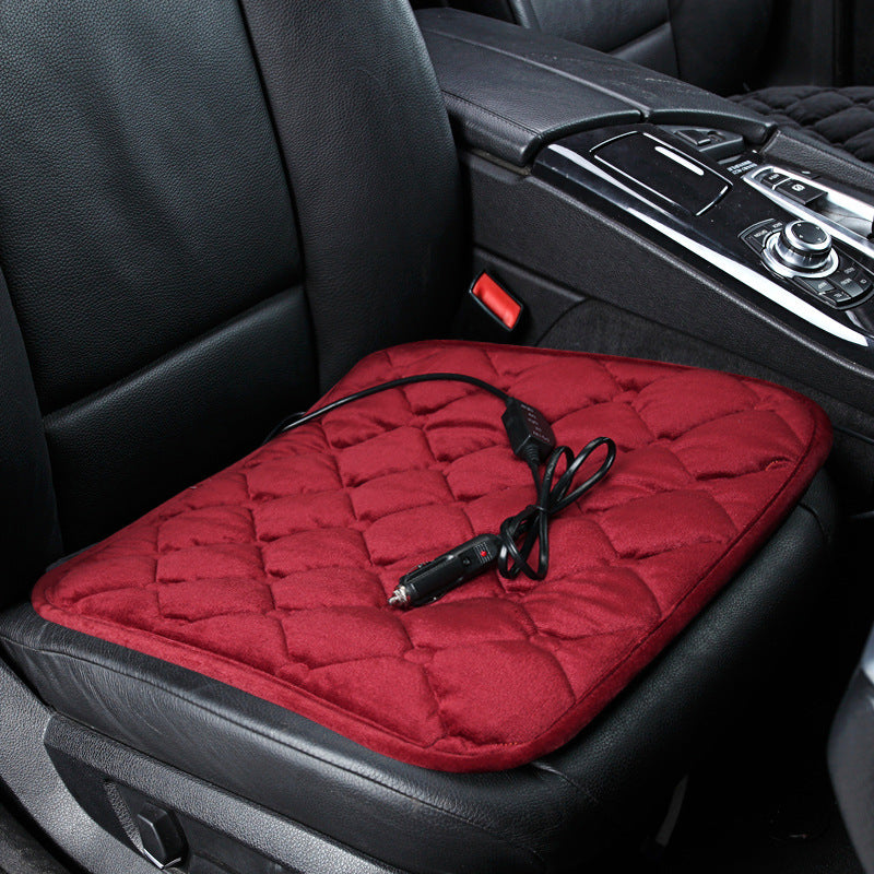 Plush Heated Car Seat Cushion 12V USB Winter Warmer, image 4 of 20