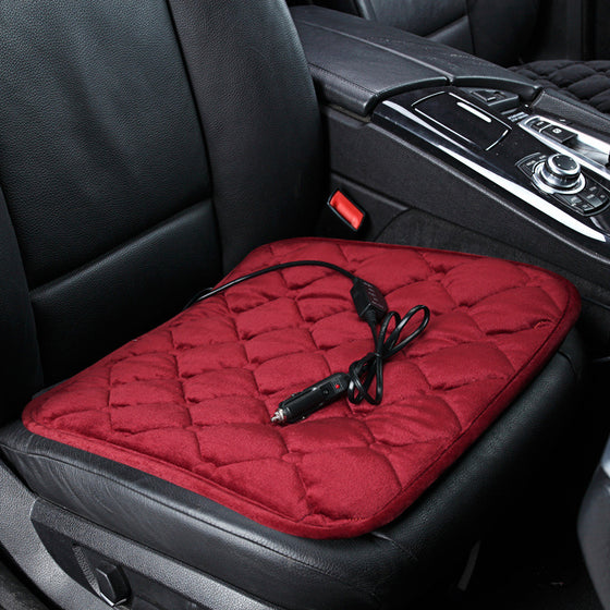 Plush Heated Car Seat Cushion 12V USB Winter Warmer, image 4 of 20