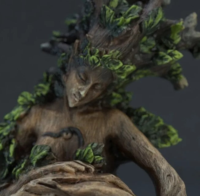 Tree Spirit & Bird Resin Garden Sculpture
