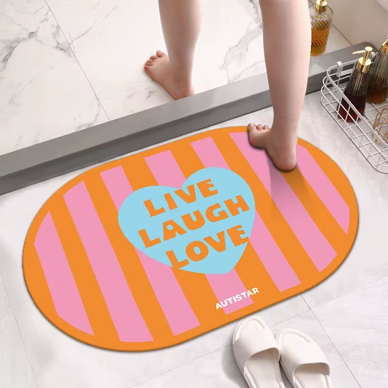 Diatom Mud Absorbent Mat Entry Door Non-Slip Quick-Drying Foot Mat Bathroom Door Floor Mat Kitchen Non-Slip Mat Carpet